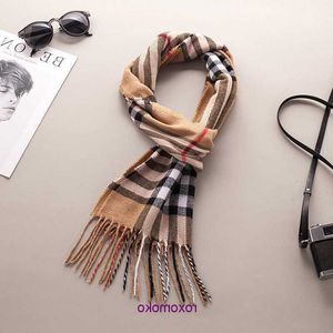 Top quality winter and autumn Bur Home scarf for women men Imitation cashmere tassel plaid warm women's Korean version thickened versatile shawl SKNW