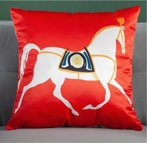 Croker Horse European Style Luxury 45*45cm Horse Pillow Case Velvet Pillowcase with hidden zip Sofa Car Cushion Cover for Office Home Decoration