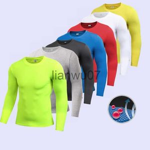 Men's T-Shirts Winter Design Mens Compression Under Base Layer Top Long Sleeve Tights Sports Rashgard Running Tshirt Gym T Shirt Fitness J230705