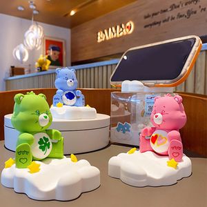 Decorative Objects Figurines Small Bear Phone Holders Stands Decorations Lovely Cartoon Miniature Home decoration Bedroom Office Decor Statue Sculpture 230704
