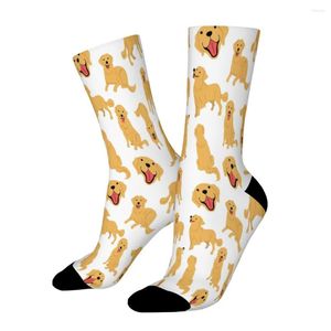 Meias Masculinas Golden Retriever Cão Suave e Silencioso Seja Inteligente Sensível Em Linha Reta Masculino Masculino Feminino Meias de Outono Poliéster Harajuku