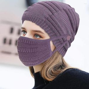 Bonés de ciclismo chapéu de inverno gorro masculino máscara feminina quente respirável malha para mulheres proteção de esqui de camada dupla