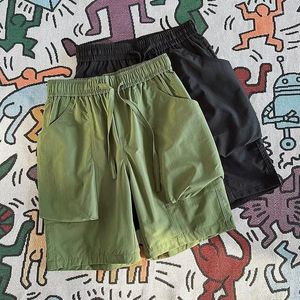 Shorts Masculino Multifuncional Macacões Grandes de Bolso Verão Casual High Street Calça de Cinco Pontos Verde Exército de Secagem Rápida Masculino