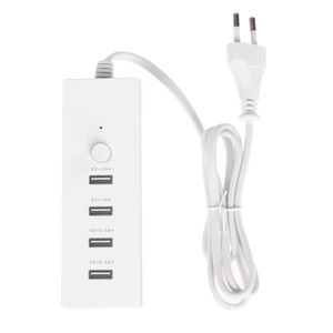 Gardiner High Speed ​​4 Ports USB Charger 3.0 Snabbladdning Smart Plug Power Strip 5V 2A USB Power Adapter för hemmakontorets resor EU -kontakt