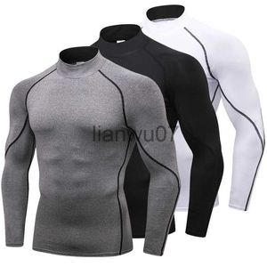 Мужские футболки Rashguard Мужская рубашка с длинными рукавами сжатие сжима