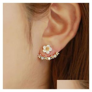 Stud Korean Women Anti Allergic Earrings Gold Sier Rose Daisy Flower Ear Nai Earring For Ladies Fashion Jewelry Gift Drop Delivery Dhled