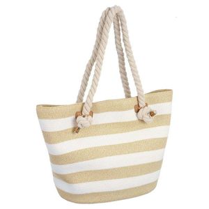 Borse da sera Elegante borsa da spiaggia in corda di paglia di carta oro bianco perfetta per lo shopping estivo di tutti i giorni 230704