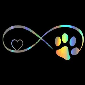 Car Stickers Car Sticker Vinyl 17877CM Dog Cat Paw Love Car Window Stickers and Decals Funny 3D Stickers On Car Styling Creative x0705