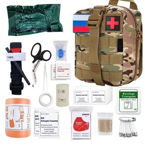 Pacotes 46 PCs Sobrevivência Kit de primeiros socorros Molle Outdoor Gear Kits Saco de trauma para camping Kit de sobrevivência de aventuras de desastres de caça