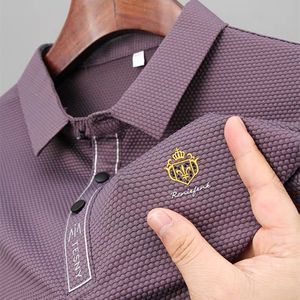 Men's Polos High end exquisite embroidery short sleeve men's Polo summer fashion ice silk T-shirt luxury top casual men's wear 230705