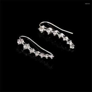 Brincos Stud IFKM Long Dipper Ear Hook Clip On Para Mulheres Com Quatro Pontas Zircônia Alça de Escalada Moda Jóias Presentes