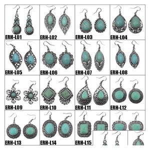 Dangle Chandelier 30 Styles Bohemian Turquoise Earrings Flower Owl Elephant Turtle Dolphin Butterfly For Women Fashion Drop Delive Dhvli