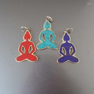 Hänge Halsband TBP372 Zen Smycken Tibetansk Buddha Amulet Hängen Yoga Meditera Multi Colors