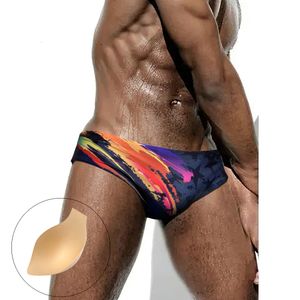 Męskie stroje kąpielowe letnie męskie spodenki kąpielowe nylonowy strój kąpielowy seksowny niski wzrost sport modna torba poduszka plaża surfing walizka 230705