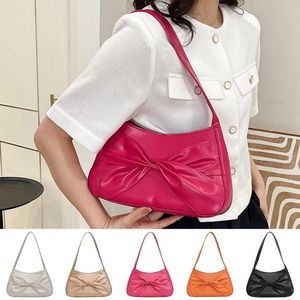 Evening Bags Ladies Shoulder Bag Solid Color Bow Personality Simple Armpit Square Holster