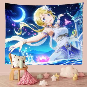 Tapisseries Anime fille tapisserie beauté tenture murale amant cadeau personnalisé photo fond tissu décoration personnalisée R230705