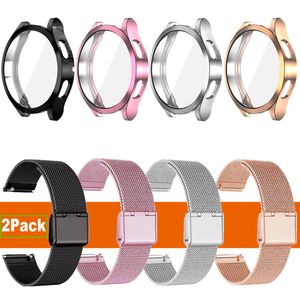 Remfodral för Galaxy Watch 5 pro 45mm 44mm Skyddsfodral Band Metallarmband för Samsung Galaxy Watch 4 40mm Classic 42mm 46mm Rem