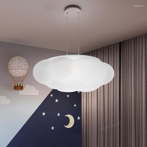 Luminárias pendentes Nordic Cloud Lights White Led Suspension Lamp For Kids' Bedroom Indoor Dining Room Lusters Luminaires