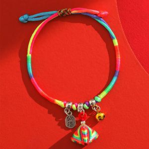 braccialetto Dragon Boat Festival Colorato intrecciato a mano Filo a cinque colori Gioielli tridimensionali in corda Zongzi Nafu