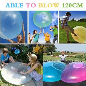 Balloon Bubble Ball Able To Blow 120CM Toy Inflatable Water Beach Garden Play Soft Rubber for Kids 230704