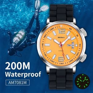 20ATM Diver automatyczny zegarek dla mężczyzn pływać mechaniczny zegarek na rękę kalendarz Super Luminous szafirowe soczewki zegarek sportowy mężczyźni wodoodporny 220622