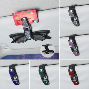 Внутренние аксессуары 1pcs Diamond Car Sunglass Clip Sun Scordes Decors Decor Bill Holder Rainstone Bling для девочек