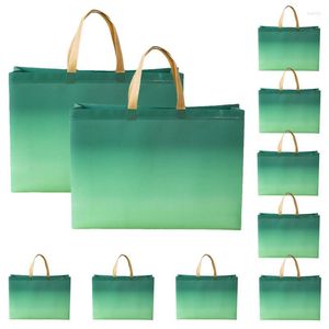 Aufbewahrungsbeutel aus Vliesstoff, allmählicher Farbwechsel, nicht gewebt, wiederverwendbare Einkaufstasche, 10 Stück, tragbare Handtasche für die Organisation von Einkäufen, Lebensmitteln, Einkäufen