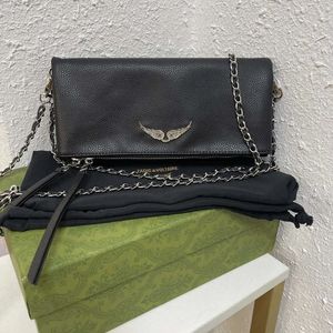 Pelle bovina Zadig Voltaire Borse a tracolla a spalla Famoso modello ad ala Borsa a tracolla da donna Borsa a tracolla Designer Borse di lusso Rivetto moda Hobo Baguette Borse a catena