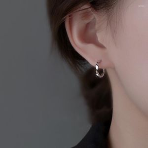Stud Earrings PANJBJ Silver Color Gold Round For Women Girl Mobius Strip Twist Jewelry Birthday Gift Drop