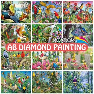 Curtains Ab Drills Diamond Painting Bird Handicraft Mosaic Cross Nature 5d Diy Landscape Embroidery Animal Home Decor Craft Kit