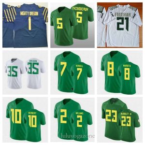 Camisa de futebol Marcus Mariota Cj Verdell Justin Herbert Travis Dye Johnny Johnson Iii Jacob Breeland Mycah Pittman Kayvon Thibodeaux Verdell