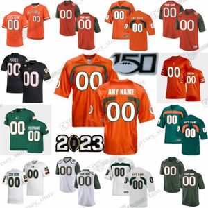 Anpassade sömda Hurricanes Football Jersey 64 Jalen Rivers 53 Jakai Clark 21 Henry Parrish Jr.