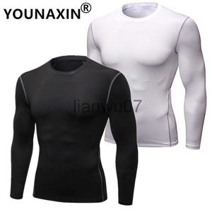Men's T-Shirts Men Base Layer Basketball Sports Tight Long Sleeves T Shirts Gym Compression Fitness Jogger Running Top Jersey Outdoor Clothes J230705