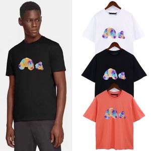 T-shirts, pikétröjor, rund hals, broderade och tryckta sommarkläder i polarstil med palmer av street ren bomull, oversized fritids-t-shirts P2437