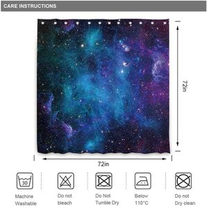 accessories Star Outer Space Shower Curtain for Bathroom Starry Galaxy Bathtub Set Men Boys Trippy Nebula Universe Planet Bathroom Decor