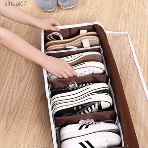 Bamboo Charcoal Window Compartment Storage Shoe Box PVC Waterproof Shoe Storage Bag Boot Box Portable Shoe Travel Storagebag L230705