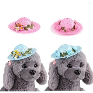 Odzież dla psów Pet Hat Cat Cool Straw Sun Hats Puppy Supplies Psy Koty Czapki Country Style Hawaje Akcesoria