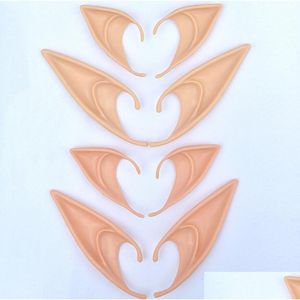 Party Masks Angel Elf Ears Halloween Costume Masquerade Latex Soft Pointed Prosthetic False Fake Pig Nose Cosplay Accessories 1Pair Dhqhu