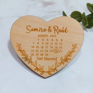 Другое мероприятие поставляет персонализированное деревянное сердце, за исключением даты магнит свадебные приглашения свадебные подарки для гостей 230704