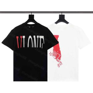 T-shirt firmata 23ss T-shirt casual da uomo estiva T-shirt girocollo in puro cotone con logo della lettera del drago cinese stampato T-shirt a maniche corte per gli amanti degli abiti da uomo