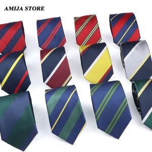 Tie Clips Marka Erkekler S Red Mavi Sarı Çizgili Ekose Jacquard Kravat Günlük Giyim Aksesuarları Cravat Düğün Partisi Hediyesi Bir Adam 230704