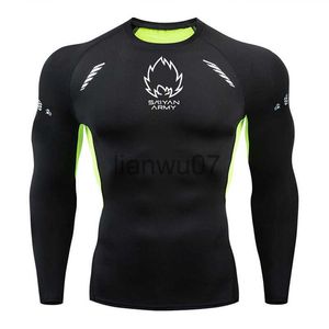 Męskie koszulki z długim rękawem T shirt kompresja czaszka sportowa koszulka męska GYM Running Jogging szybkoschnąca koszulka Gym Fitness Rashgard Training MMA J230705