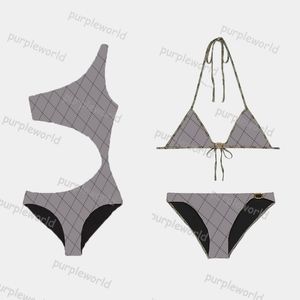 Bikiniset för damer Mode dambadkläder Sexigt metallspänne Design Baddräktset Casual Beach Wear