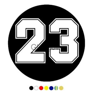 Car Stickers CS10055# funny round racing number 23 vinyl car sticker waterproof car decal stickers on car bumper rear window x0705