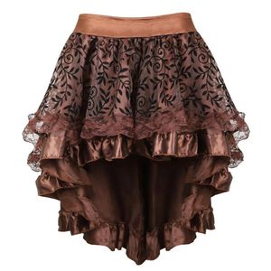 Dresses Gothic Floral Lace Ruffled Skirt Asymmetrical High Low Skirt Steampunk Pirate Skirts Halloween Costumes Plus Size