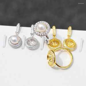 Cluster Rings QIAOBEIGE Handmade DIY Accessories S925 Silver Sterling Small Pearl Ear Stud Ring With