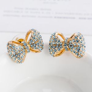 Stud Earrings ER-00439 Luxury Designer Jewelry Allergy-free Rhinestone Bowknot Women's Day Gift For Mom & Wife Cute Lady Earings