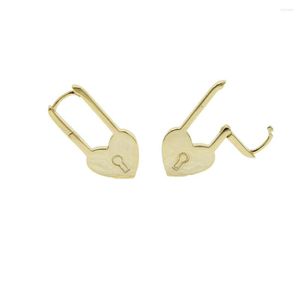 Orecchini a bottone Huggie Heart Lock Moda colore argento e oro piccoli per gioielli da donna Lady Girls