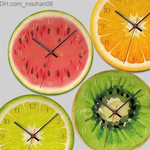 Relógios de Parede Criativo Frutas Relógio de Parede Limão Cozinha Moderna Relógio de Limão Decoração para Casa Relógio Sala de Estar Relógios de Arte de Parede de Frutas Tropicais H0922 Z230707