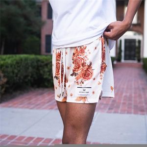 Men's Shorts Men Brand RYOKO RAIN Shorts Summer Gym Breathable Mesh Shorts Quick Drying Basketball Sport Pants Flower Pattern Basic Short 230704